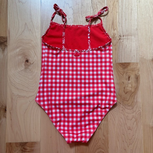 NWOT Roxy Red White Gingham One Piece Swimsuit - Picture 2 of 12